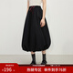 范思藍恩夏季長(cháng)款花苞裙女2025新款中長(cháng)款半身裙降落傘裙子2356 黑色 M