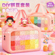 赟婭拼豆豆全套裝禮盒熨斗補充包拼豆板手工diy制作工具包女生日禮物 手提收納包【120色約60000顆豆+熨斗+圖冊+豪華套裝】 3-6-9-14拼豆全套裝新年禮物