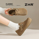 ZHR則則勃肯鞋女內增高舒適兩穿休閑鞋懶人一腳蹬外穿單鞋 JT223卡其色37