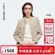 朗姿高級感粗花呢小香風(fēng)外套流蘇時(shí)尚羊毛短上衣2025年秋季新款 香檳米色 M