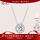 MoLi18K金人工培育鉆石項鏈鉑金項鏈圓鉆吊墜鎖骨項鏈1克拉訂婚禮物 鉑金墜+銀鏈培育鉆D/VVS/IGI證 2克拉優(yōu)品鉆