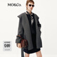 MO&Co.毛呢外套2025冬新品含羊駝毛連帽翻領(lǐng)浴袍式大衣附腰帶MBE4OVC018 深花灰色 S /160