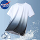 NASA MARVEL短袖T恤男夏季半袖冰絲透氣圓領(lǐng)寬松打底衫 白黑 XL