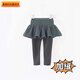 女童打底褲春秋款假兩件裙褲1-3歲6小童褲裙冬裝兒童嬰兒外穿褲子 灰色 -（加絨加厚） 110  建議身高（95-105）