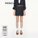 MO&Co.【C+系列】半身裙2025秋新品原牛牛仔短裙中低腰MBE3SKT017 牛仔藍色 S