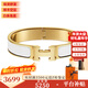 愛(ài)馬仕（HERMES）手鐲女PM Clic H合金琺瑯手鏈手鐲 窄款經(jīng)典H扣手鐲 禮物現貨 白色黃金