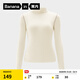 蕉內（Bananain）【趙露思同款】熱皮502++女士T恤打底衫半高領(lǐng)秋冬加絨顯瘦肌底衣 【連領(lǐng)】奶白撞線(xiàn) M