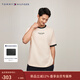 Tommy Hilfiger春夏男裝純棉休閑學(xué)院風(fēng)刺繡撞色圓領(lǐng)落肩寬松短袖T恤上衣 米白色AEF M （推薦：135-150斤）