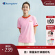 Champion冠軍拼色短袖T恤女25春夏青春校園風(fēng)復古潮牌休閑 粉色  M