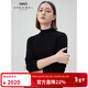 珍貝【精紡純羊絨】半高領(lǐng)長(cháng)袖純色秋冬新款女打底針織衫001 黑色 M （100）