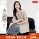對白老錢(qián)風(fēng)經(jīng)典西裝外套女2025秋新款寬松H型高級感氣質(zhì)通勤西服 卡其色 L