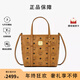 MCM【年終奢品】Toni Visetos老花單肩斜挎包菜籃子托特包送女生禮物 干邑色MWPAATN04CO001