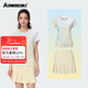 川崎（KAWASAKI）羽毛球服女神運動(dòng)套裝女夏季短袖T恤運動(dòng)裙繁花似錦運動(dòng)服速干衣 【套裝】奶油黃 L