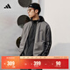 adidas經(jīng)典休閑三條紋長(cháng)袖套裝男女秋季阿迪達斯官方輕運動(dòng)   深灰（推薦選大一碼）   L