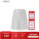 PORTS寶姿女裝2025春夏新款短褲LM8P051MFQ090 奶白色格子 S /4