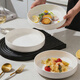 億嘉（IJARL） 陶瓷深湯盤(pán)簡(jiǎn)約純白大容量家用碗盤(pán)餐具菜盤(pán)白瓷餐盤(pán) 8英寸4只裝