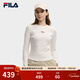 FILA 斐樂(lè )官方楊冪同款女子針織長(cháng)袖衫冬新款時(shí)尚休閑簡(jiǎn)約圓領(lǐng)長(cháng)T 云峯白-IV M 165/84A/M