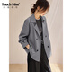 塔馳密司（touchmiss）2025秋季新款經(jīng)典翻領(lǐng)雙排扣簡(jiǎn)約氣質(zhì)風(fēng)衣短款小個(gè)子外套 灰藍色 M