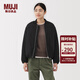 MUJI女式 蓬松棉服 夾克衫 外套女款棉衣 25年冬季 女裝 BD117A5A 黑色 XL (165/92A)