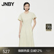JNBY/江南布衣春夏連衣裙女氣質(zhì)優(yōu)雅短袖收腰設計浪漫簡(jiǎn)約5O4G13750 748/淺豆黃 S