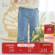 戴維貝拉春裝女童牛仔直筒褲兒童洋氣闊腿褲小童寶寶褲子