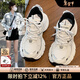 CAMILA KSENIA老爹鞋女士2025新款冬季時(shí)尚高檔厚底網(wǎng)面透氣小白休閑百搭運動(dòng)鞋 米白色 38