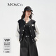 MO&Co.美式復古三醋酸混紡刺繡撞色棒球服夾克外套設計感小眾摩安珂 黑色-第2批 S 160