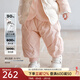 OAK FAMILY新品冬季寶寶白鵝絨束腳羽絨褲男女孩長(cháng)款褲子加厚保暖 灰粉 90 cm