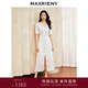 MAXRIENY浪漫復古氛圍感蕾絲釘珠連衣裙V領(lǐng)開(kāi)叉長(cháng)裙 粉花 M 02/36