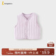 童泰（TONGTAI）嬰兒馬甲秋冬季純棉夾棉男女寶寶衣服背心坎肩馬夾上衣紫色100cm