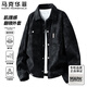 馬克華菲夾克男士秋冬季翻領(lǐng)休閑上衣美式復古燈芯絨外套 黑色 XL