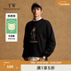 Teenie Weenie小熊男裝簡(jiǎn)約圓領(lǐng)衛衣春季休閑時(shí)髦印花套頭上衣 黑色 L 175