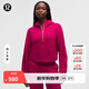 lululemon丨Scuba 女士超寬松款半拉鏈連帽衫*拉絨 LW3HTOS 漿果朗姆紅/金 線(xiàn)上專(zhuān)售 XS /S