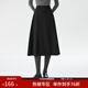 范思藍恩高腰A字半身裙女加厚中長(cháng)2024秋冬新款氣質(zhì)通勤14642 黑色 M