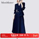 MeetMetro瑪依爾西裝連衣裙女2025秋季新款質(zhì)感職業(yè)通勤百褶裙 藏青【現貨】 XL