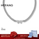 HEFANG何方珠寶枯葉蝶短項鏈鎖骨鏈女士輕奢高級感生日新年禮物送女友 銀色