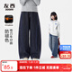 左西女童牛仔褲防褪色兒童彎刀褲2025新款大童加絨褲子 深牛仔色 120