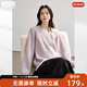 對白慵懶風(fēng)仿貂毛圓領(lǐng)毛衣女2025冬季新款套頭衫高級感寬松針織衫 薰衣草紫 S