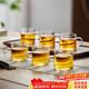憶壺茶（YIHUTEA） 茶杯小品杯玻璃杯帶把手耐熱玻璃小茶碗品茗杯小杯子功夫茶具 100ml品杯6只