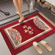 圣薩硅藻泥地墊吸水墊浴室地墊洗手間廁所防滑墊子衛生間門(mén)口腳墊地毯 中國紅-柿柿如意 50*80cm【抑菌防霉 加厚防滑】