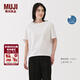 MUJI女式?jīng)龈蟹雷贤饩€(xiàn)蝙蝠袖T恤 短袖上衣打底衫女款防曬 白色 XL (165/92A)
