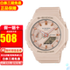 卡西歐（CASIO）手表女農家橡樹(shù)八角形炭纖維防水運動(dòng)女表 GMA-S2100-4A 櫻花粉