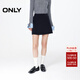 ONLY2025秋季新款純色A字剪裁防走光設計短裙半身裙女|12531E002 E39夜空藍色 M