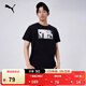 彪馬（PUMA）純棉寬松白色印花休閑短袖T恤男子夏季運動(dòng)上衣 686380 黑色-01 S (170/92A)