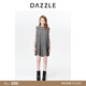 DAZZLE地素無(wú)袖連衣裙春夏裝新款通勤立體剪裁褶皺無(wú)袖裙子女 深灰色 XS