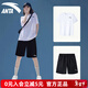安踏（ANTA）運動(dòng)套裝女冰絲速干T恤短褲女士秋季薄短袖跑步健身運動(dòng)服體考女 白黑-速干套裝 M