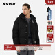 EVISU福神冬季男士海鷗刺繡可拆羽絨外套2EAHTM4NJ7036RXSN 黑色 XL