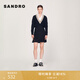 SANDRO秋冬女裝法式休閑優(yōu)雅黑色微喇高腰百褶半身短裙 黑色 S (36)