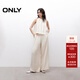 ONLY2025夏季新款時(shí)尚氣質(zhì)輕薄寬松亞麻套裝休閑褲女|125244004 A44銀樺灰色 XS