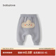 babylove嬰兒大PP褲秋冬加絨保暖寶寶長(cháng)褲高腰護肚外穿百搭休閑褲 薄暮灰 80 cm
